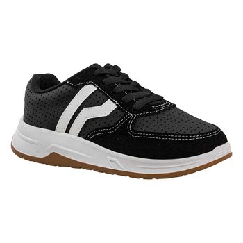 Tenis-Casual-Preto-e-Branco-Kids-Design-Urbano-Perfuros-|-Molekinho-Tamanho--32---Cor--PRETO-0